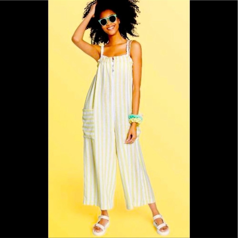 NWT Stoney Clover Lane x Target Yellow Stripe Jumpsuit